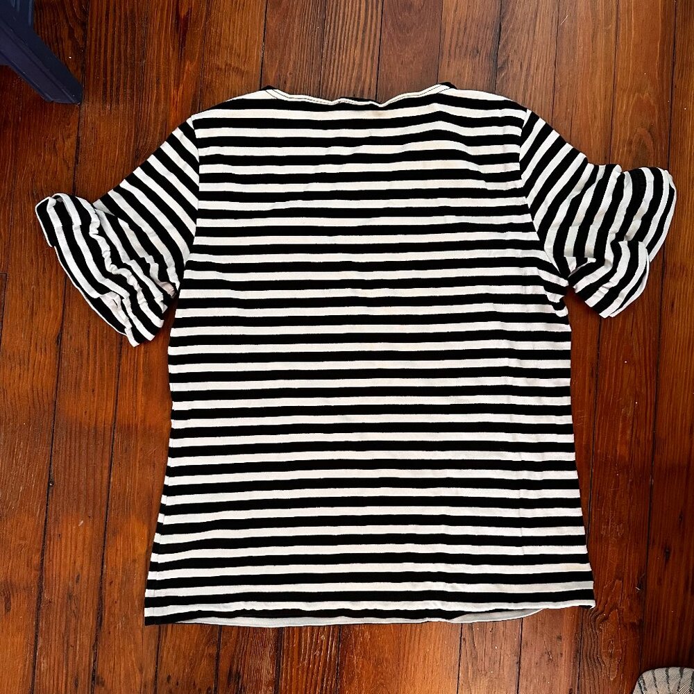 J. Crew Ruffle Stripe Tee - Picture 4 of 4